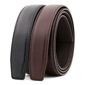 3 0cm 3 1cm Width Leather Belt Men Without Buckle Mens Belts Luxury Genuine Leather Belt Stap Black Brown 110cm-130cm CE3300 H1025 295b