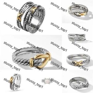 Dy Ring Fashion Dy Mężczyzna pierścień David Yurma pierścionki dla kobiety projektantki biżuteria srebrna vintage x w kształcie luksusu kobiety chłopcze lady prezent
