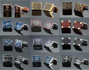 Nytt lyxsmycken varumärke av Highgrade Mahogny Carbon Fiber Retro Mönster manschettknappar Men039s Shirts Cufflinks 1588452