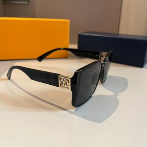 2024 O occhiali da sole da donna l occhiali da sole designer v retrò occhiali da sole a cornice grande europei e americani occhiali da sole anti-uV Uv400 bicchieri PC Frame tè Colore tè latte