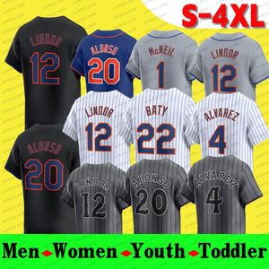 12 Francisco Lindor Baseball Jerseys 20 Pete Alonso Wendle 22 Brett Baty Jeff McNeil Francisco Alvarez Scott Nimmo Nido Butto City Connect Jersey Harrison Bader New