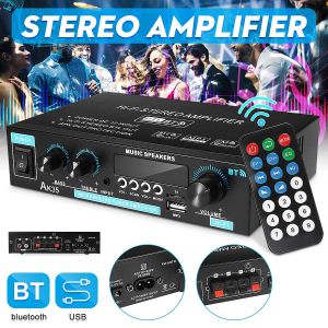 Kit 110V/220V 400W+400W Mini 2.0 -kanal Digital Amplifier Bluetooth 5.0 Mottagare USB Music Player Stereo Home/Car/Marine Audio amp