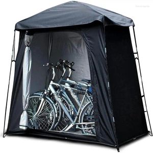 Tendas e abrigos de bicicleta galpão de tenda de armazenamento ao ar livre abrigo de motocicleta à prova d'água com capa de piso de bicicleta de montanha