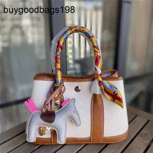 Designer Garden Party Bags Singleshoulder Highgrade Diagonal Leather Bag Classic Cowhide with Canvas Fashion Portable for Women Have Logo Tmbw