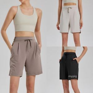 Esportes capris womens alta cintura solta e rápida secagem elástica fitness de corrida e calça de ciclismo shorts de ioga verão novo 2024