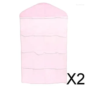 Sacos de armazenamento 2x16 bolsos da porta de parede de parede de pendura de meias saco de roupas íntimas rosa 2