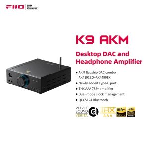 アンプFIIO K9 AKMデスクトップDACおよびPC/電話用ヘッドフォンアンプ、THX AAA 788+、Bluetooth 5.1 LDAC、768KHz/32ビットDSD512