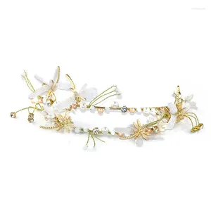 Clipes de cabelo Double camada banda de cabelo tiara moda lady lady white borboleta bandeira de festa de casamento de festas de casamento ornamentos