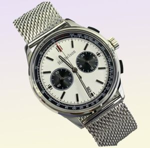 2021 New 1884 Mens Watch Montre de Luxe VK Movement Wristwatches 크로노 그래프 Twotone 다이얼 모든 강철 메쉬 스트랩 메탈 워치 9075163