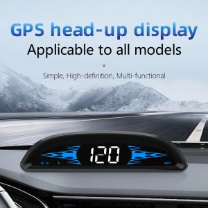 クロックヘッドアップディスプレイカーHUD GPSスピードメーターボード上のコンピュータースマートデジタルクロックアラームゲージ自動車自動車アクセサリーエレクトロニクス