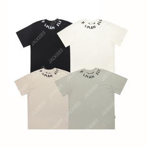 Palm Pa Tops Tops нарисованные вручную логотип Miami Summer Loase Luxe Tees Unisex Pare Tr Рубашки ретро-уличная одежда негабаритная футболка Ангелы 2251 VTW