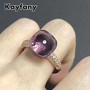 Eheringe 11.6x7mm Big Stone Natural Crystal Conzey Ring mit transparentem Zirkon für Frauen Schmuck Geschenk Geburtstag Klassiker