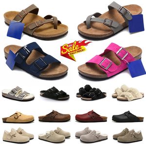 2024 Top Designer Birkin Stocks Plattform Bostons Clogs Flip Flop Lederrutsche Schnalle Frauen Herren Sandalen Trainer Outdoor Arizonas Slipper Schuhe