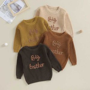 Pullover 1-5y Boy Fashion لطيف السترة أطفال الأطفال خطاب الطفل التطريز قمم متبكلة الأطفال الخريف الشتاء سبيوف سترات صغيرة