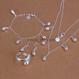 Wedding Jewelry Sets 925 Sterling Silver jewelry sets wedding Lady weddinggifts drops necklace Drop Earrings bracelet ring fashion women S217 H240504