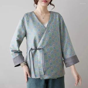 Women's Jackets 2024 Spring And Autumn Jacket Chinese Style Large Size Loose Vintage Brocade Jacquard Coat Tang Top K609