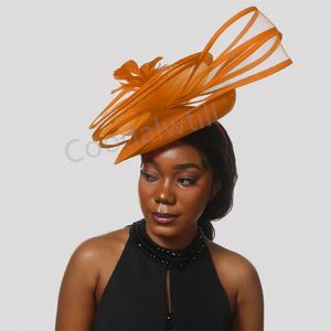 Derby Affasinators for Women Elegant Wedding Hightpiece con fantasia Flower Chapeau Cap Cap Worte Banquet Millinery Cap 240430