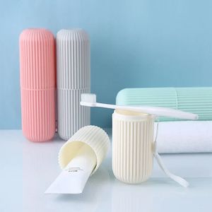 2024 Portable Toothbrush Storage Case Toothpaste Holder Box Organizer Household Storage Cup for Outdoor Travel Bathroom Accessories