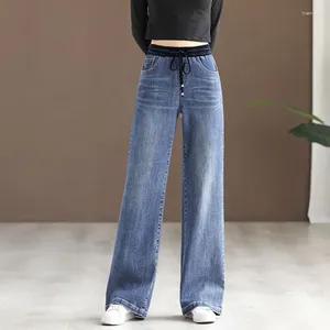 Dżinsy damskie workowate dla kobiet wysokiej talii koreańskie spodnie streetwearu damskie kobiety Y2K moda 2024 Trend mama zimowe ubrania