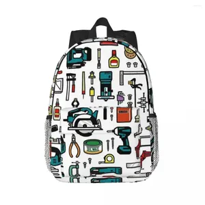 Backpack Woodworking Tools Backpacks Boys Girls Bookbag Cartoon Students School Bags Travel Rucksack Shoulder Bag Large Capacity