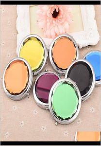 decor Home Garden Drop Delivery 2021 Promotion Custom Crystal Surface Portable Pocket Mini Mirror Women Cosmetic Cute Round Makeup4521197