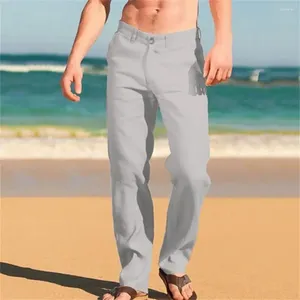 Pantaloni da uomo uomini pantaloni eleganti gamba larga in forma sciolta per indossare quotidianamente la chiusura della cerniera a vita medio