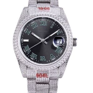 Full Diamonds Mens Watch 40 6mm Automatiska mekaniska klockor Diamond Bezel Waterproof Sapphire Wristwatches Diamond Studded Montre de Lu 248C