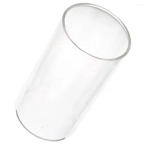 Candle Holders Glass Cup Clear Shades Cylinder For Pillar Candles Candleholder Supply Windproof Home Decor