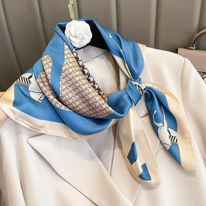 Fashion Hair Scarf Women Horse Headband Ribbon Satin Silk Square Scarves Lady Wrist Wrap Shawls Design Bandana Foulard 240429