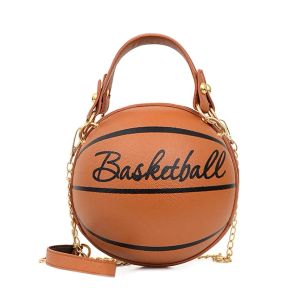 Väskor 2023 Fashion Chic Women Ball Handväska Rund basketboll Fotboll Party Dress Faux Leather Crossbody Girls Coin Purse Shoulder Bag