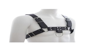 Homem Bondage Harness Men Pu couro de couro gay bondage em jogo adulto Ajustável fivela de fivela Body Chex Bondage Toy X04017002805