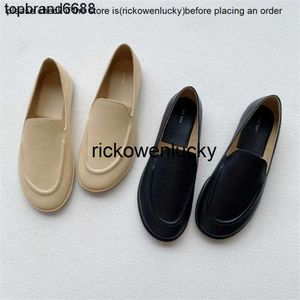 the row shoes Designer number Small The ROW Lefu Shoes Super comfortable soft leather soft heel grandma shoes leather flat casual women's single shoes