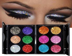 Maquiagem de Handaiyan 6 cores Paleta de olhos de glitter à prova d'água Metals brilhantes em pó de pigmentos de sombra dos olhos Kits Diamond Make8912860