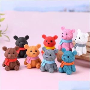 Andra tecknadstillbehör Hemdekoration Accessoriesstuffed P Animals Party Söt plastbjörn Miniatyr Fairy Easter Animal Dolls P DH0ES