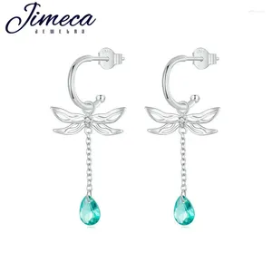 Dangle Earrings Dragonfly Tassel Drop for Ladies 925 Sterling Silver Stud and Zirconia Charms Jewelry