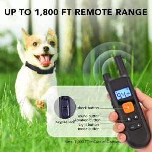 Collars Pet Dog Training ECollar Waterproof Anti Barking Training Collar Rechargeable Remote Control Beep/Vibrate/Static Shock for Dogs