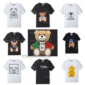 Moschinno Shirt Men's Plus Tees T Shirts Designer MOS Women Bear Print Tshirts Summer Puzzle Short Sleeve Man Street Style Tees High Quality Size Smlxl2xl3xl 148