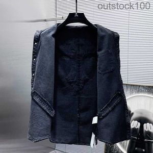 Mode original ch designer skjortor för kvinnor män rätt version av crooker knapp upp skjorta denim jacka fashionabla vävning highend