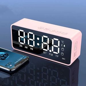 Relógios da mesa de mesa G50 Alto -falante sem fio Bluetooth com FM mini -cartão espelho de despertador relógio de áudio Salto recebimento de suporte TF Relógio do alto -falante da mesa do cartão