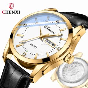 Chenxi/Dawn podwójny kalendarz Przezroczysty dolna skanowanie drugiego męskiego zegarek moda