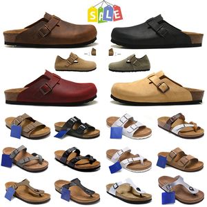 Designer Bostons entupida sandálias Slippers Arizonas Mayaris Shearling Mules Cork Curada Curra Slide Slâmica favorita de praia Homens homens homens