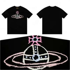 Viviane Westwood Designer T-shirts Men Wests Wests Wood Tshirt Streetwear Kobieta z krótkim rękawem luksusowa bawełniana koszulka pochylenia męskie druk tshirts wielokolorowe tee 88 1129