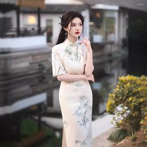 Этническая одежда летние девочки ежедневно Qipao Sexy Lace Cheongsam улучшенные женщины китайский стиль с коротким рукавом платье для вечеринки Vintage Hanfu vestidos
