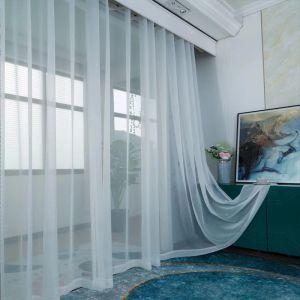 Tratamentos ASAZAL White Tulle Sheer Bay Window Gallez Curtins for Living Room Balcony Tamanho personalizado DRAPE MODERN VOIL