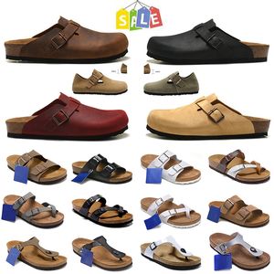 Designer COGS Sandaler Casual Shoes Män Kvinnor Slippare Cork Flat läder Bomulls tofflor Strap Microfiber CLOG In inomhusskor