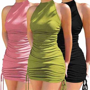 فساتين أساسية غير رسمية امرأة فستان Q23S8381 الصيف النسائي منتج جديد الخيط بلا أكمام شنق