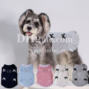 Pet Dog Sweet Dress Designer Bowknot Dog Strap Skirt Schnauzer Pomeranian Teddy Pet Puppy Summer Cotton Vests