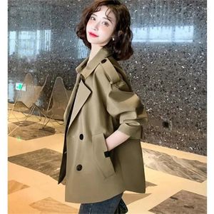 Women's Trench Coats Windbreaker Spring Autumn Double-breasted Jacket With Lining Ladies Casual High-quality Fashion British Coat