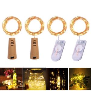 LED -Schnur leichte wasserdichte Kupfer Mini Fairy DIY Glass Craft Flasche Leuchten Weihnachtslampe 2M 20LEDS LL