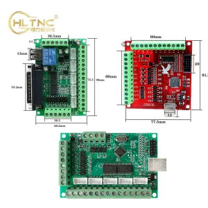 コントローラーHLTNC CNCコントローラーMACH3システム4軸USB / 5軸DB25 LPTモーションカード旋盤用マシンルーター用100kHzドライバーボード